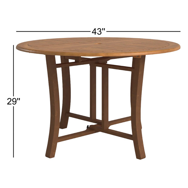 Birch Lane™ Suki Round Eucalyptus Folding Outdoor Dining Table